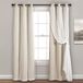 Lush Decor Doorzichtige gordijnen met geïsoleerde verduisterende voering, raamgordijnpanelen, paar, 96,5 x 241 cm (b x l), beige, gordijn met transparante overlay, elegante verduisterende gordijnen