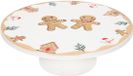 MamboCat Plateau à gâteau sur pied FRED Ø 28 cm avec bonhomme en pain d'épice en porcelaine