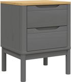 vidaXL Nachtkastje FLORO 45x39x57 cm massief grenenhout grijs