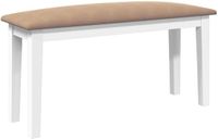 vidaXL Bank 90 cm massief hout rubber wit