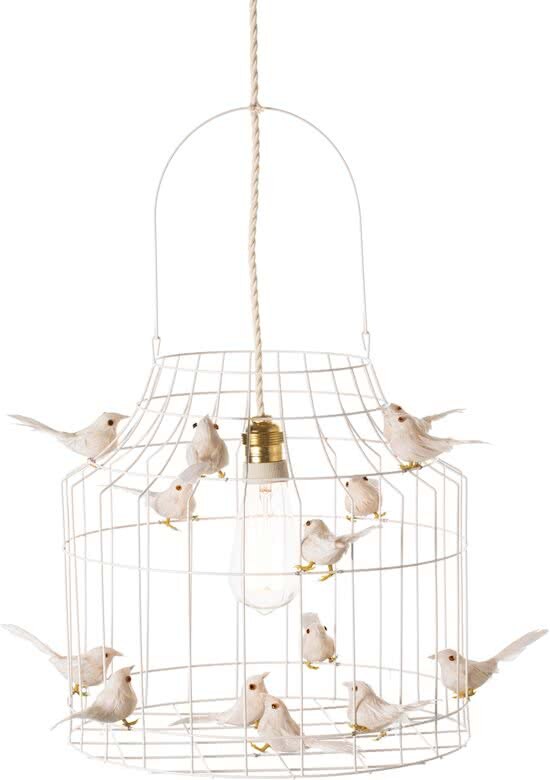 Dutch Dilight witte hanglamp eettafel slaapkamer met vogeltjes nÃ©t echt