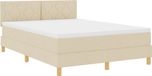vidaXL Lit plateforme avec coussins Crème 140 x 190 cm Tissu