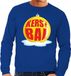 Bellatio Decorations Shoppartners Bv Foute kersttrui kerstbal geel op blauwe sweater voor heren - kersttruien S