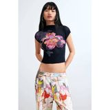 Desigual top met print - zwart
