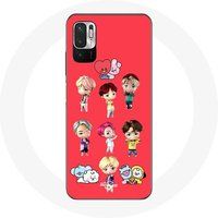 Maniacase Etui voor Xiaomi Redmi Note 10 5G BTS TinyTAN Animatie BT21 Poster