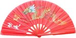 Merkloos Handwaaier - rood - Tai Chi waaier draak - polyester