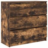 vidaXL Dressoir, 80x35x76 cm, Spaanplaat, Gerookt Eikenkleurig