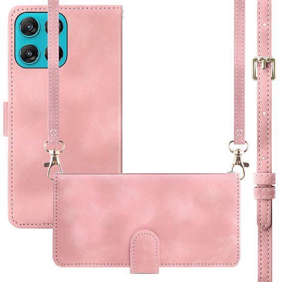 imoshion Bookcase met koord voor de Motorola Moto G77 - Roze