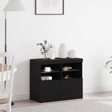 vidaXL LED Dressoir Zwart Bewerkt Hout 81 x 37 x 66,5 cm