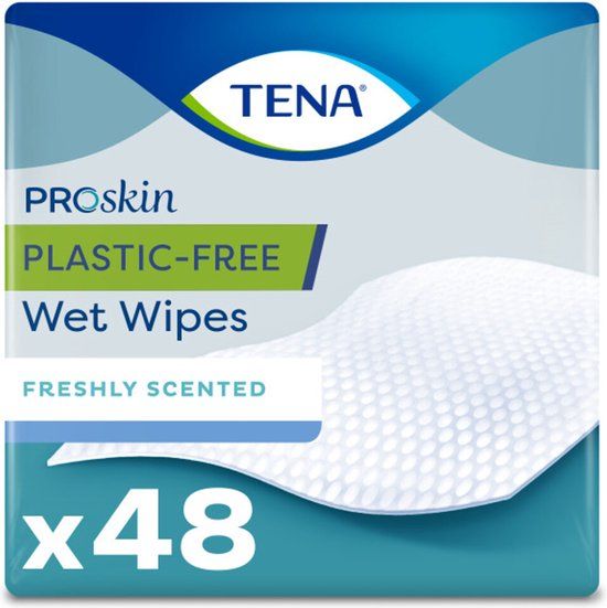 TENA ProSkin Plastic-Free Wet Wipes - 48 stuks