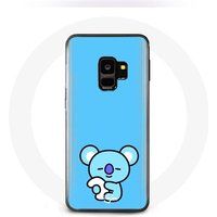 Oppo A74 BTS BT21 Tata Chimmy Cooky Rj Koya Shooky en Mang Speel muziek Blauwe achtergrond Maniacase