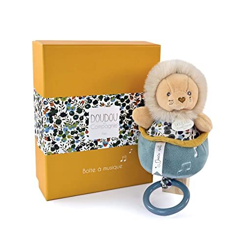 Doudou et Compagnie - Boh'aime DC4026 muziekdoos leeuw - geel - 20 cm - geboortecadeau - mooie geschenkdoos