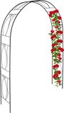 Merkloos Relaxdays Rozenboog Metaal - Zwart - 233 x 153 x 35 cm