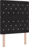 vidaXL LED Boxspringbed met Matras Zwart 80 x 200 cm Fluweel