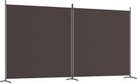 vidaXL Kamerscherm met 2 panelen 348x180 cm stof bruin