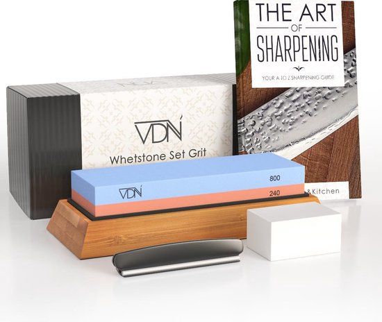 VDN Wetsteen Slijpsteen Set - Dubbelzijdig (240/800) - Incl. E-book