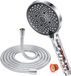 Douchekop waterbesparende douchekop regendouche 6 straalsoorten spaardouchekop 75 l/min groot (130 mm diameter) chroom met slang 16 m met filter