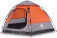 vidaXL Tente de camping 4 personnes déploiement rapide gris et orange