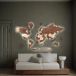 LosokaWood Carte du monde murale décorative avec rétroéclairage LED 3D Wzór XVI