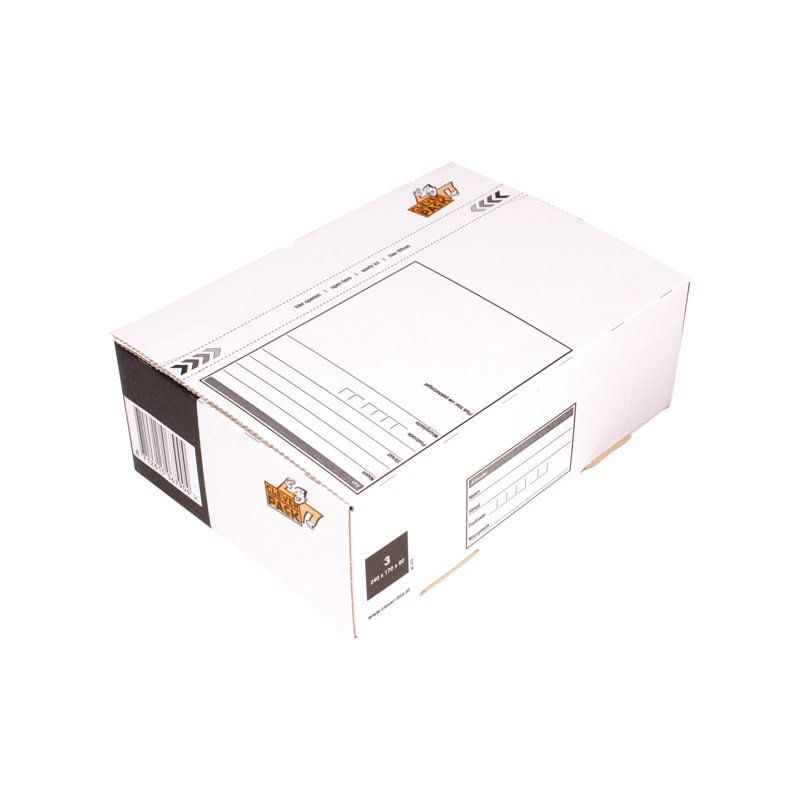 CleverPack Postpakketbox 3 - 240 x 170 x 80 mm - wit - 25 stuks