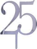 Cake Topper 25 Zilver