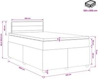 vidaXL Boxspringbed met matras, hoofdeinde, Zwart, 120 x 200 cm, Stof