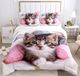 Set de literie motif chat pour lit deux personnes, 135 x 200 cm
