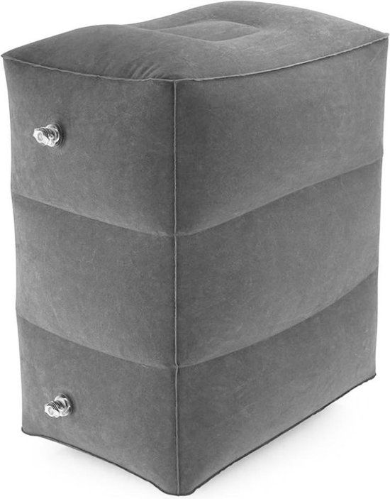 Opblaasbaar vliegtuigbedje met voetensteun - Grijs - Unisex