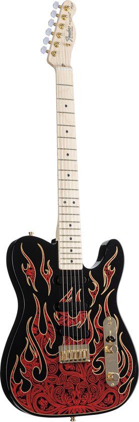 Fender James Burton Telecaster Red Paisley Flames MN Electric Guitar