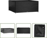 vidaXL Tuinmeubelhoes Zwart Polyetheen 250x250x90 cm Vierkant met Trekkoord