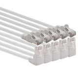 1aTTack.de 10m CAT6 LAN-netwerkkabel RJ45 90° hoek, 5 stuks - wit