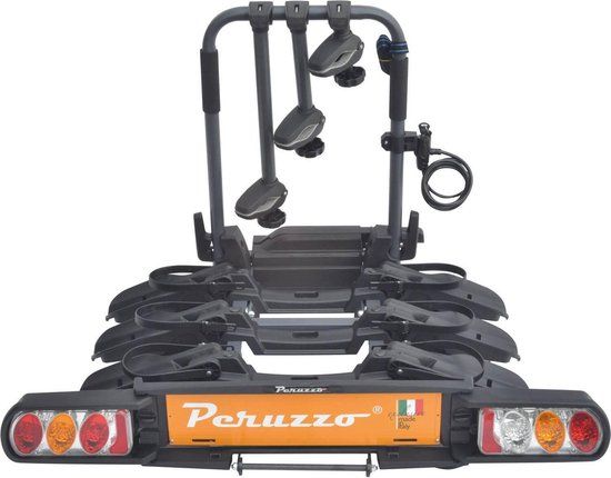 Peruzzo Pure Instinct 3 Fietsendrager - Trekhaak - 3 Fietsen - Zwart - Kantelbaar - Inklapbaar - Geschikt voor E-bikes