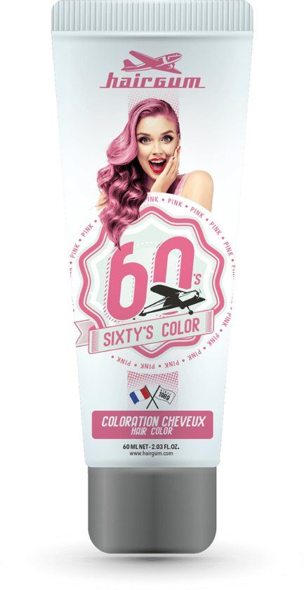 Hairgum Sixty's Color - Semi-permanente kleurstof - Roze - 60 ml