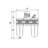 Riegler FRL 12 K-HA Multifix onderhoudseenheid 3-delig met PC container BG 1, G 3/8