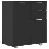 VidaXL Dressoir, hoogglanzend zwart, 71x35x80 cm, spaanplaat