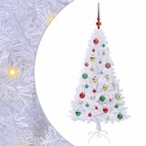 vidaXL Sapin de Noël artificiel Blanc 120 cm PVC et Acier