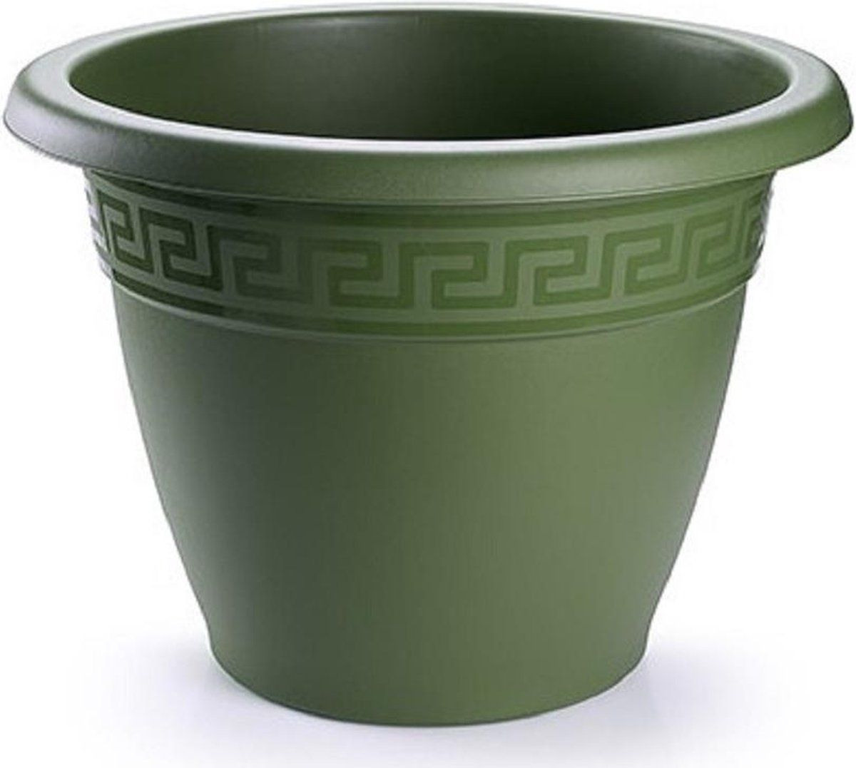 Forte Plastics Bloempot donkergroen rond diameter 22 cm - Bloemen/plantenbak/plantenpot van kunststof