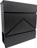 Merkloos Relaxdays Brievenbus - 37x37x11 cm - met krantenvak - zwart