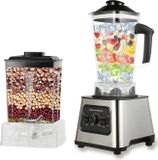 StarTech Profi staande blender - 3-in-1 blender - 6000 W vermogen - 27.000 omwentelingen per minuut - Maakt ijs fijn, maalt en pureert soepen - 9 snelheden - Kan minder dan 1 liter inhoud - Wit