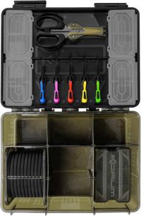 Korum Tackle Blox Boîte de pêche entièrement chargée (incluant 8 articles !) - Vert