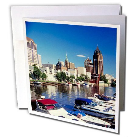 3dRose 3dRose gc_41222_1 6 x 6-Inch "Boating in Milwaukee" wenskaart (Pack van 6)