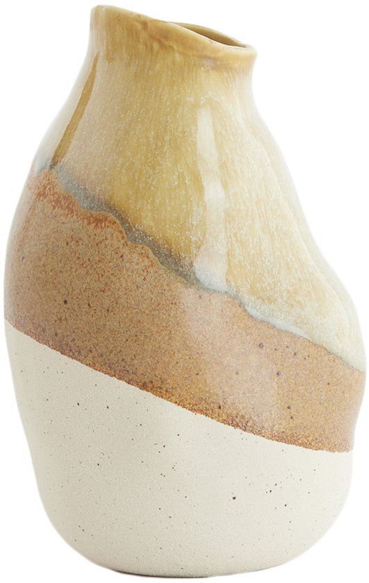 Light & Living Vaas Yulara - Keramiek - Beige/Bruin/Creme - 12 x 19 x 12 cm