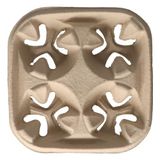 Bagasse-dienblad, Bagasse Bagasse-dienblad, bekerhouder met 4 holtes