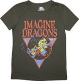 Rock Off Imagine Dragons - Skeleton Flute Dames T-shirt - S - Groen