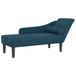 VidaXL Chaise longue met kussens, fluweel, blauw