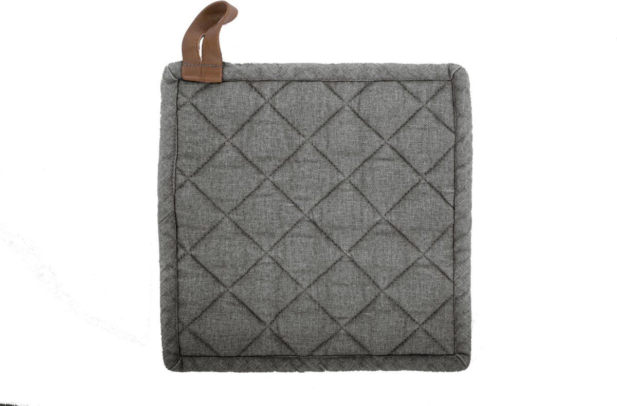 Tiseco Home Studio Myrna Pannenlappen - Set 2 stuks - 20x20CM - Antraciet