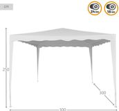 Merkloos Aktive Tuinhuisje 300 x 250 x 300 cm Staal Wit Plastic