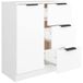 Shally Dogan Wit houten dressoir met 1 deur 3 laden, ruimtebesparende consolecommode, multifunctioneel dressoir, ideaal voor entree, woonkamer, badkamer, kantoor, metalen handgrepen, 60 x 30 x 70 cm