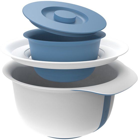 Rotho Fresh beslagkom - met spatdeksel - 4 liter - Horizon blauw