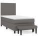 vidaXL Boxspringbed met matras, grijs, 100x200 cm, kunstleer